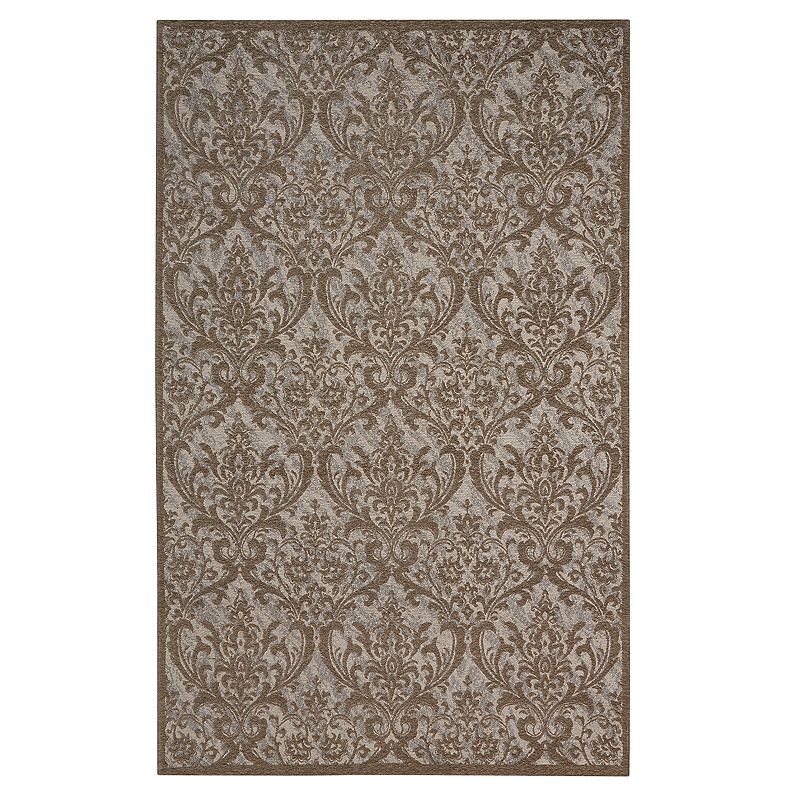 Nourison Damask Flourishing Area Rug, Grey, 5X7 Ft