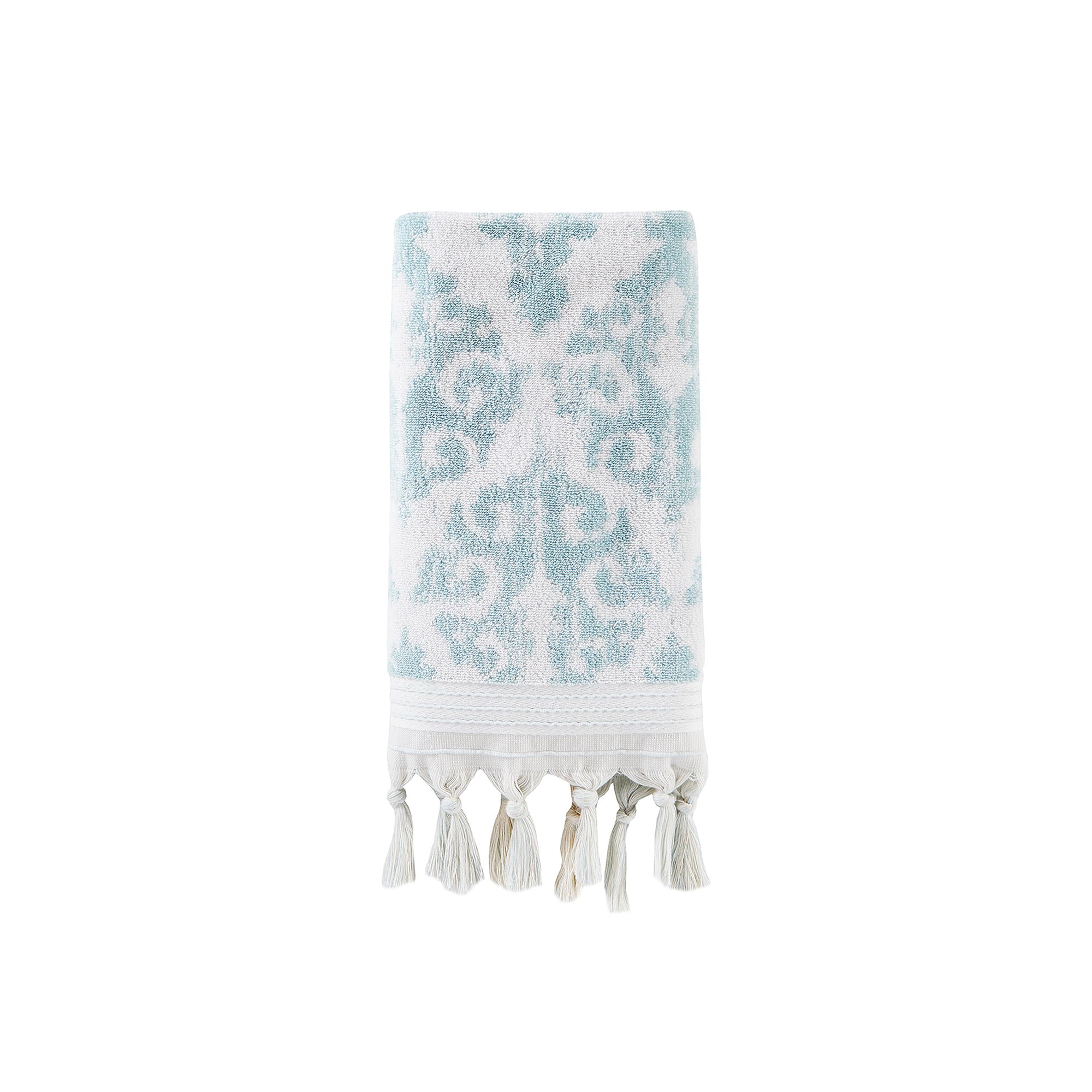 Saturday Knight, Ltd. 2-Piece Mirage Fringe Hand Towels, Blue