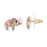 LC Lauren Conrad Rose Gold Tone Rainbow Simulated Stone Elephant Nickel Free Stud Earrings