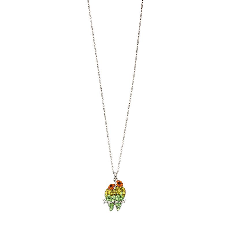 Crystal Lovebird Pendant Necklace, Womens, Size: 18