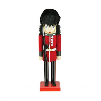 Nutcracker Factory 14" Decorative Wooden Red & Black Royal Guard Christmas Nutcracker