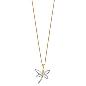 Diamond Mystique Sterling Silver Diamond Accent Dragonfly Pendant Necklace