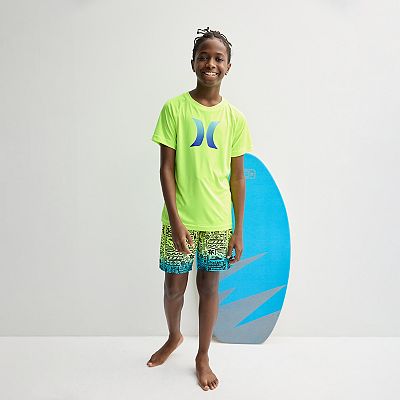 Hurley mens Top Rash Guard Shirt, Fireberry, Small US