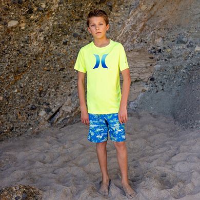 Boys 8-20 Hurley UPF 50+ H2O-Dri Ombre Logo Swim Top