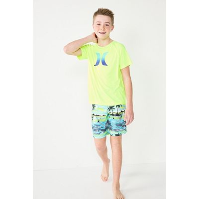 Boys 4-20 Hurley UPF 50+ H2O-Dri Ombre Logo Rash Guard Swim Boys 4-20 Hurley UPF 50+ H2O-Dri Ombre Logo Rash Guard Swim