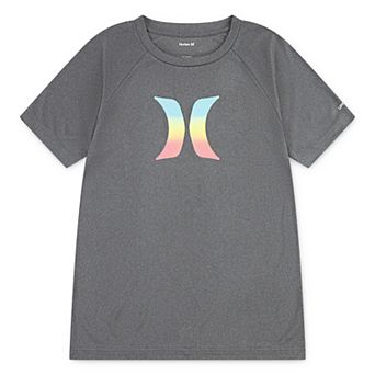 Boys 4-20 Hurley UPF 50+ H2O-Dri Ombre Logo Rash Guard Swim Shirt