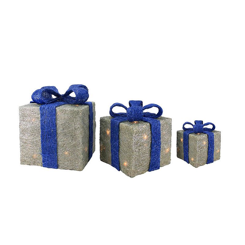 Northlight Seasonal Gift Boxes Christmas Decoration, Blue