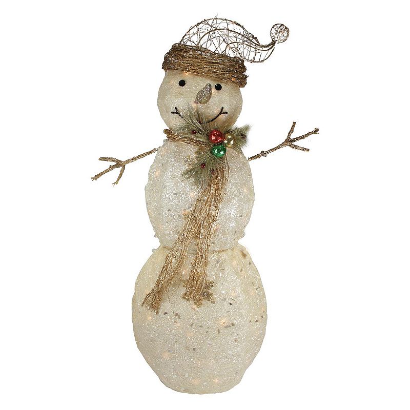 Northlight Seasonal Lighted Snowman Christmas Decoration, White