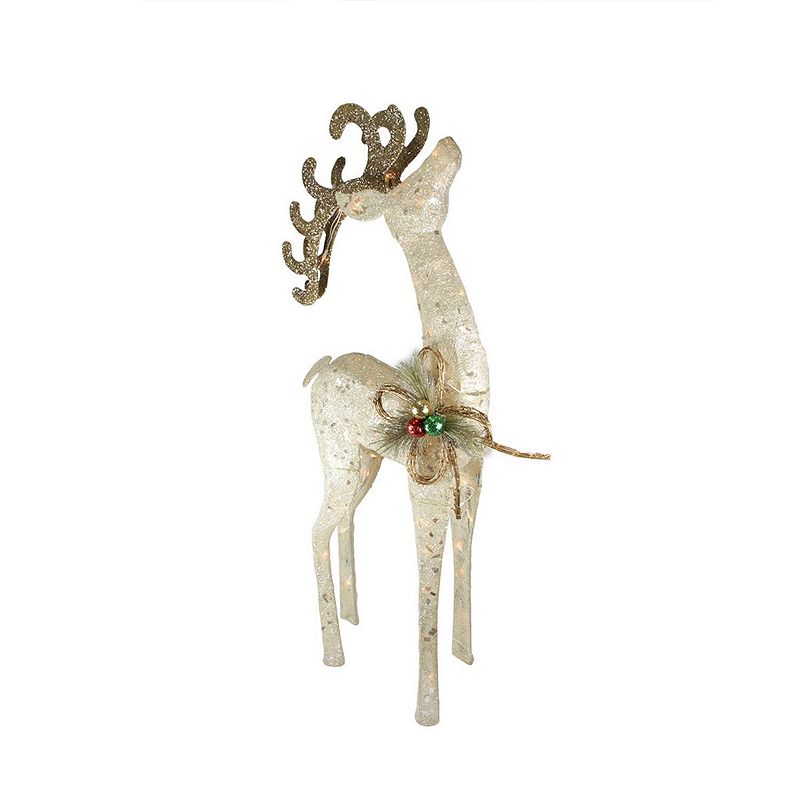 Northlight Seasonal Lighted Reindeer Christmas Decoration, White