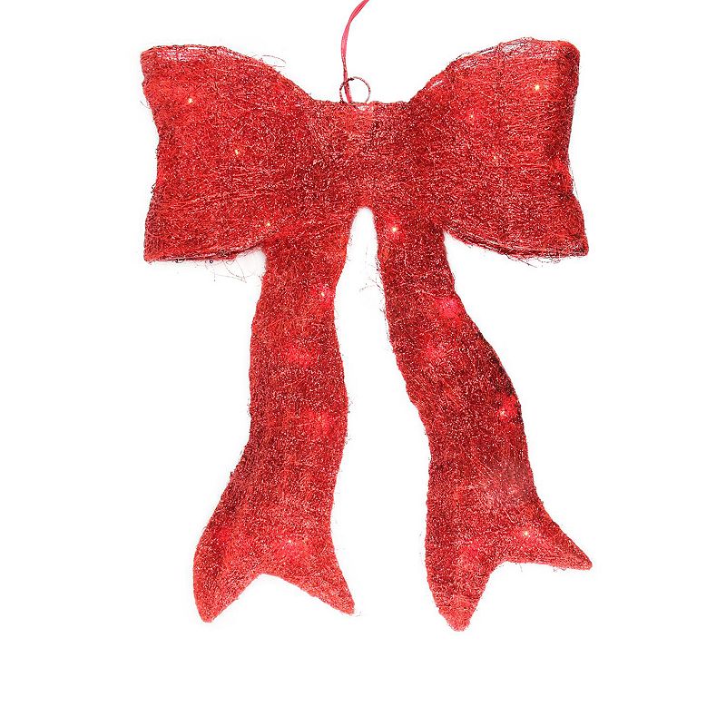 Northlight Seasonal Lighted Bow Christmas Decoration, Red
