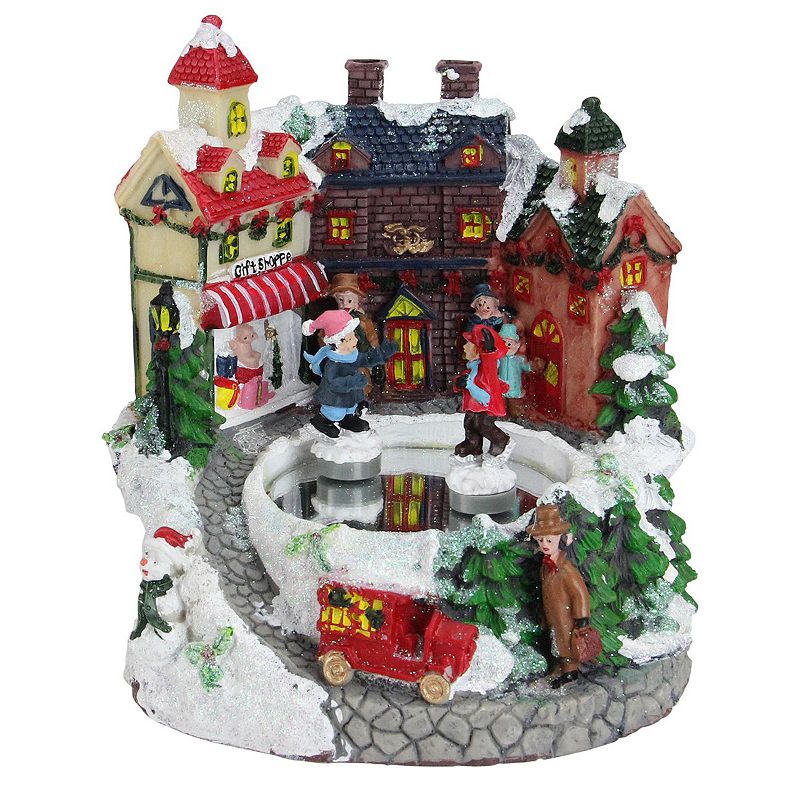 Northlight Seasonal Animated Christmas Music Box, White