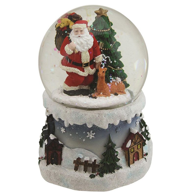 Northlight Seasonal Musical Santa Snow Globe, White