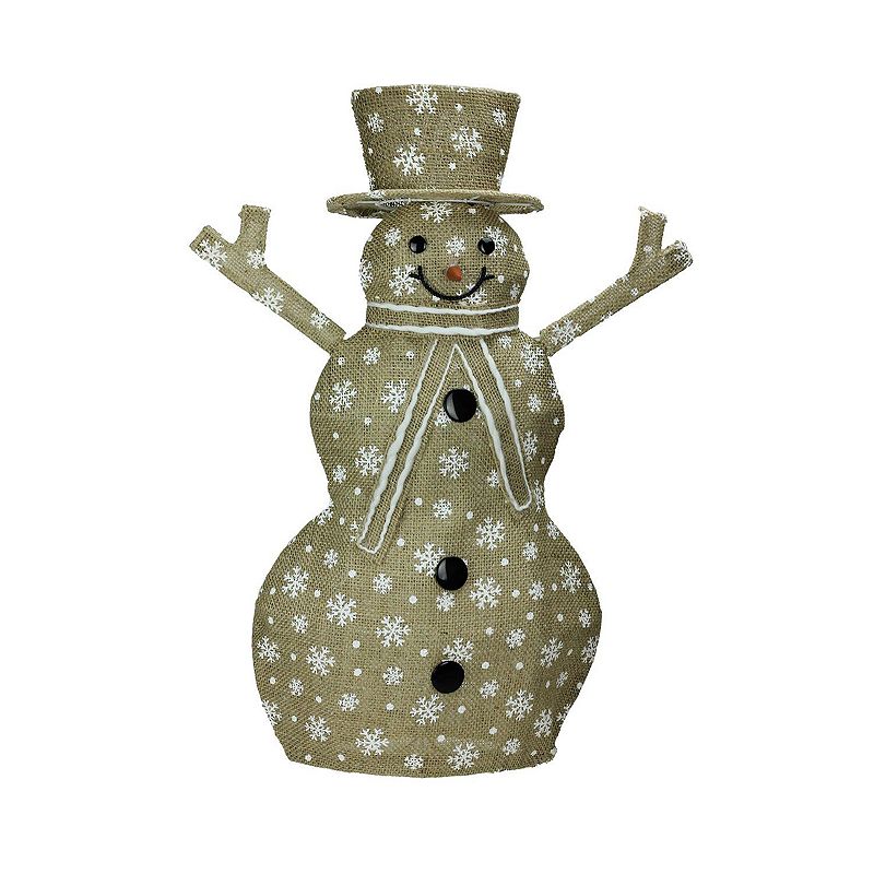 Northlight Seasonal Lighted Christmas Snowman Decoration, Brown