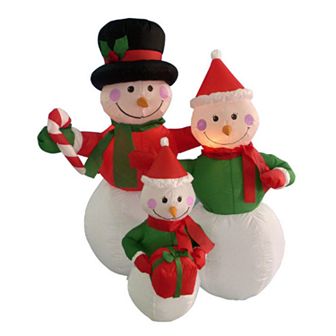 Northlight Seasonal 4 Ft. Inflatable Snowman Family Decoration