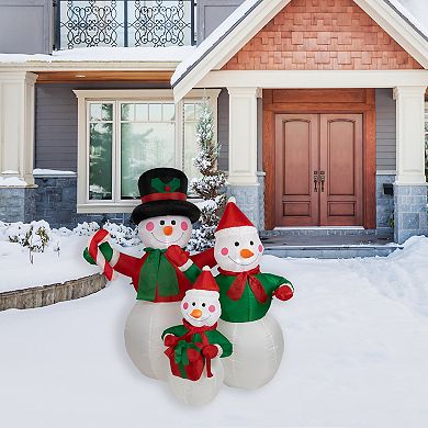 Northlight Seasonal Inflatable Snowman Family Decoration