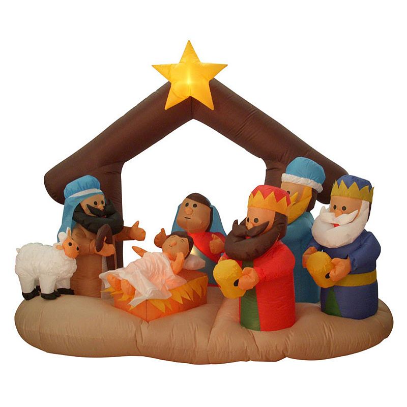 61854969 Northlight Seasonal Lit Inflatable Nativity Scene, sku 61854969