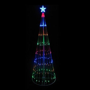 Northlight Seasonal Multi-Color LED Lighted Cone Christmas Tree