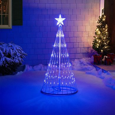 Northlight Seasonal 4' Blue LED Lighted Cone Christmas Tree Outdoor Decoration