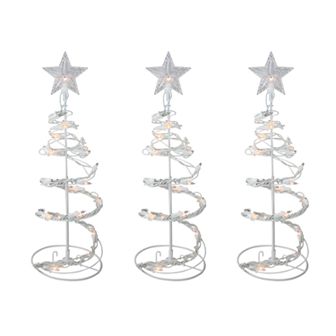 Northlight Seasonal Lit Spiral Cone Outdoor Tree Decorations (Set of 3)