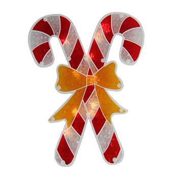 Northlight Seasonal Holographic lighted Candy Cane Window Silhouette