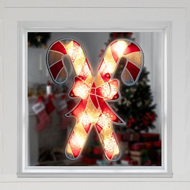 Northlight Seasonal Holographic lighted Candy Cane Window Silhouette