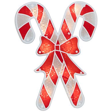 Northlight Seasonal Holographic lighted Candy Cane Window Silhouette