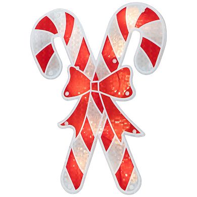 Northlight Seasonal Holographic lighted Candy Cane Window Silhouette