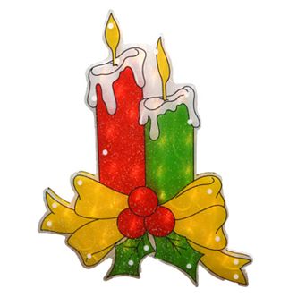 Northlight Seasonal Shimmering Candle Christmas Window Silhouette