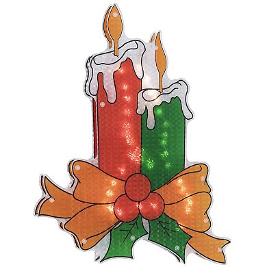 Northlight Seasonal Shimmering Candle Christmas Window Silhouette