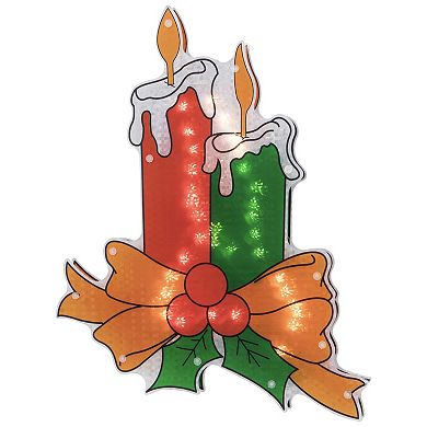Northlight Seasonal Shimmering Candle Christmas Window Silhouette