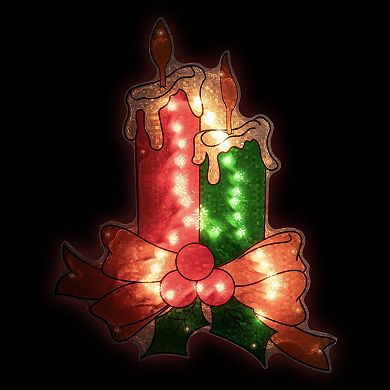 Northlight Seasonal Shimmering Candle Christmas Window Silhouette