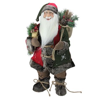 Northlight Seasonal Rustic Santa Claus Christmas Figure with Knit Snowflake Jacket