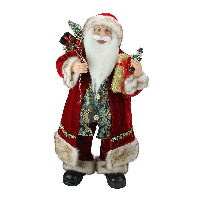 Northlight Seasonal Old World Style Santa Claus Figure with Gifts and Prese