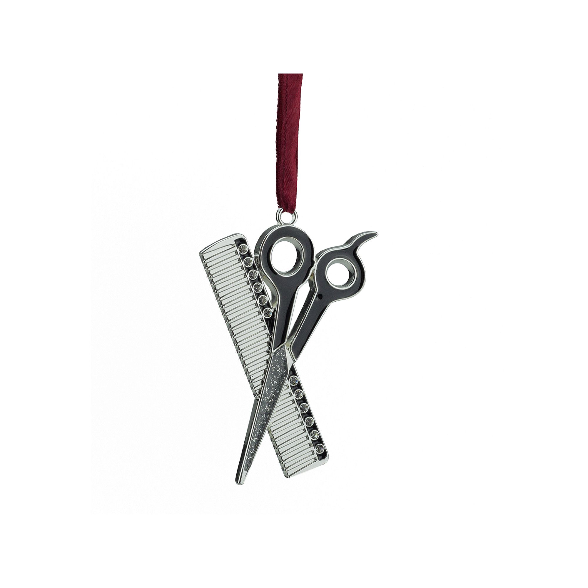 Northlight Seasonal Barber Scissors & Comb Christmas Ornament, White