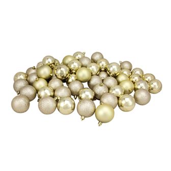 Northlight Seasonal Champagne Gold Shatterproof Ball Christmas Ornament 60 pc Set