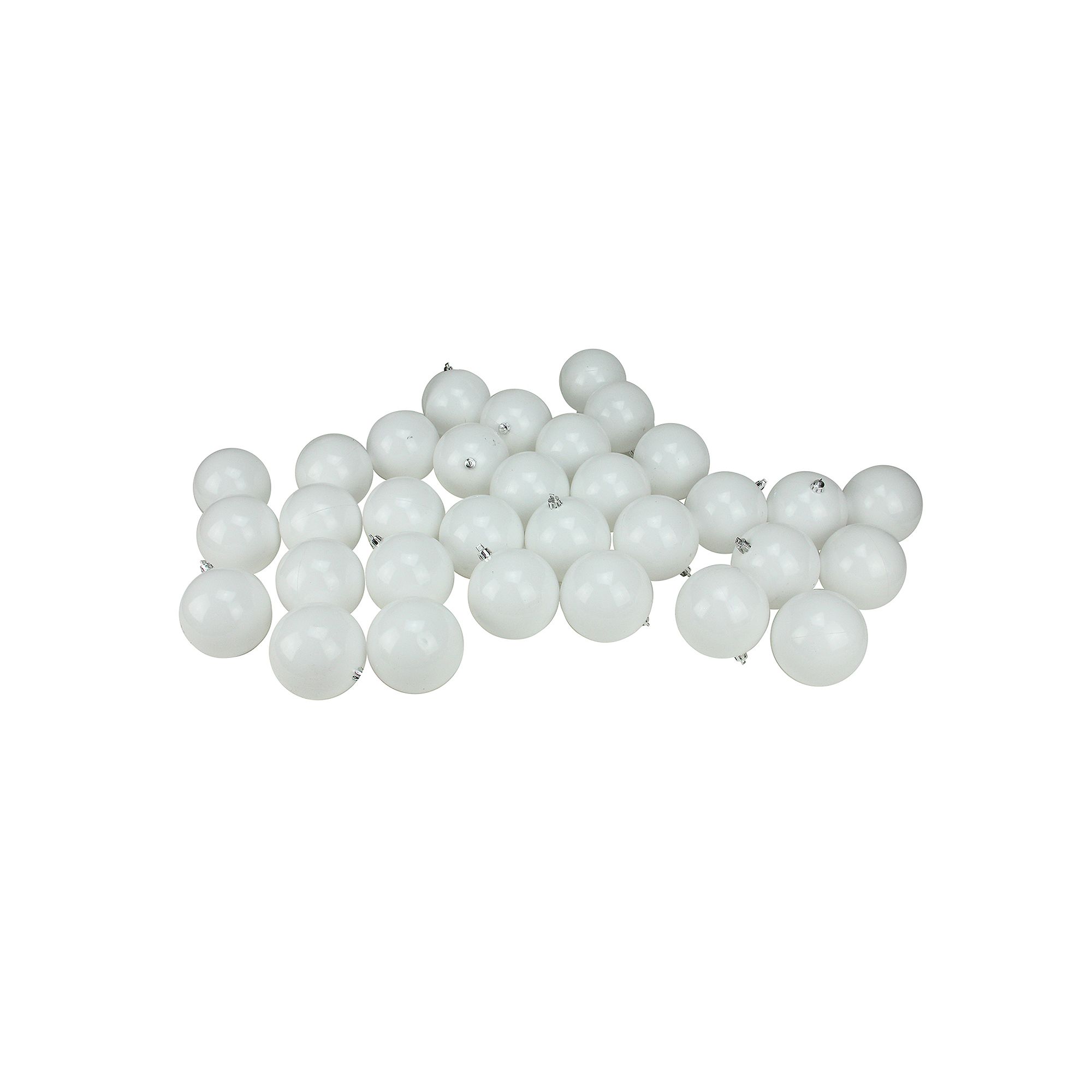 Northlight Seasonal Shiny White Shatterproof Ball Christmas Ornament 32-pie