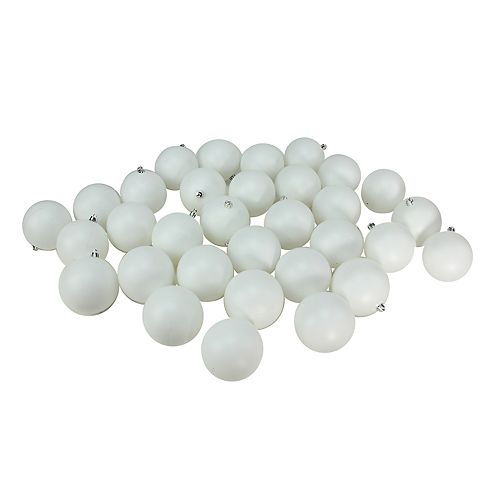 Northlight Seasonal Matte White Shatterproof Ball Christmas Ornament 32