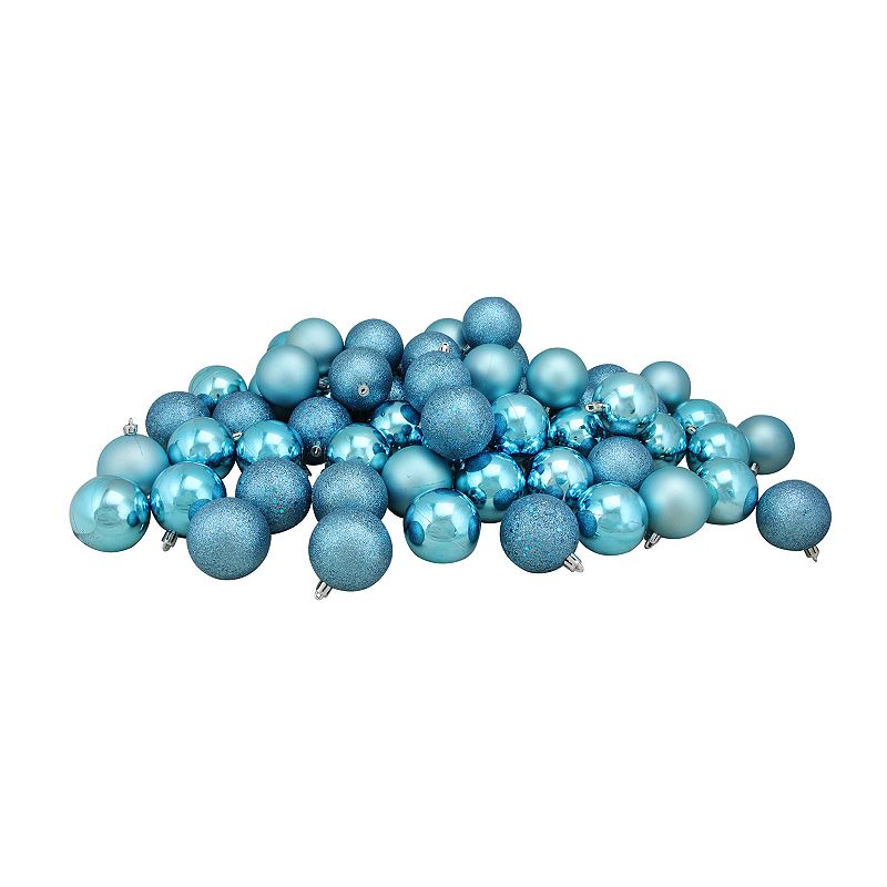 Northlight Seasonal Turquoise Blue Shatterproof Ball Christmas Ornament 60-