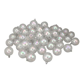 Northlight Seasonal Clear Iridescent Shatterproof Ball Christmas Ornament 60 pc Set