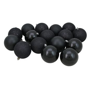 Northlight Seasonal 32 ct Jet Black Shatterproof Christmas Ball Ornaments