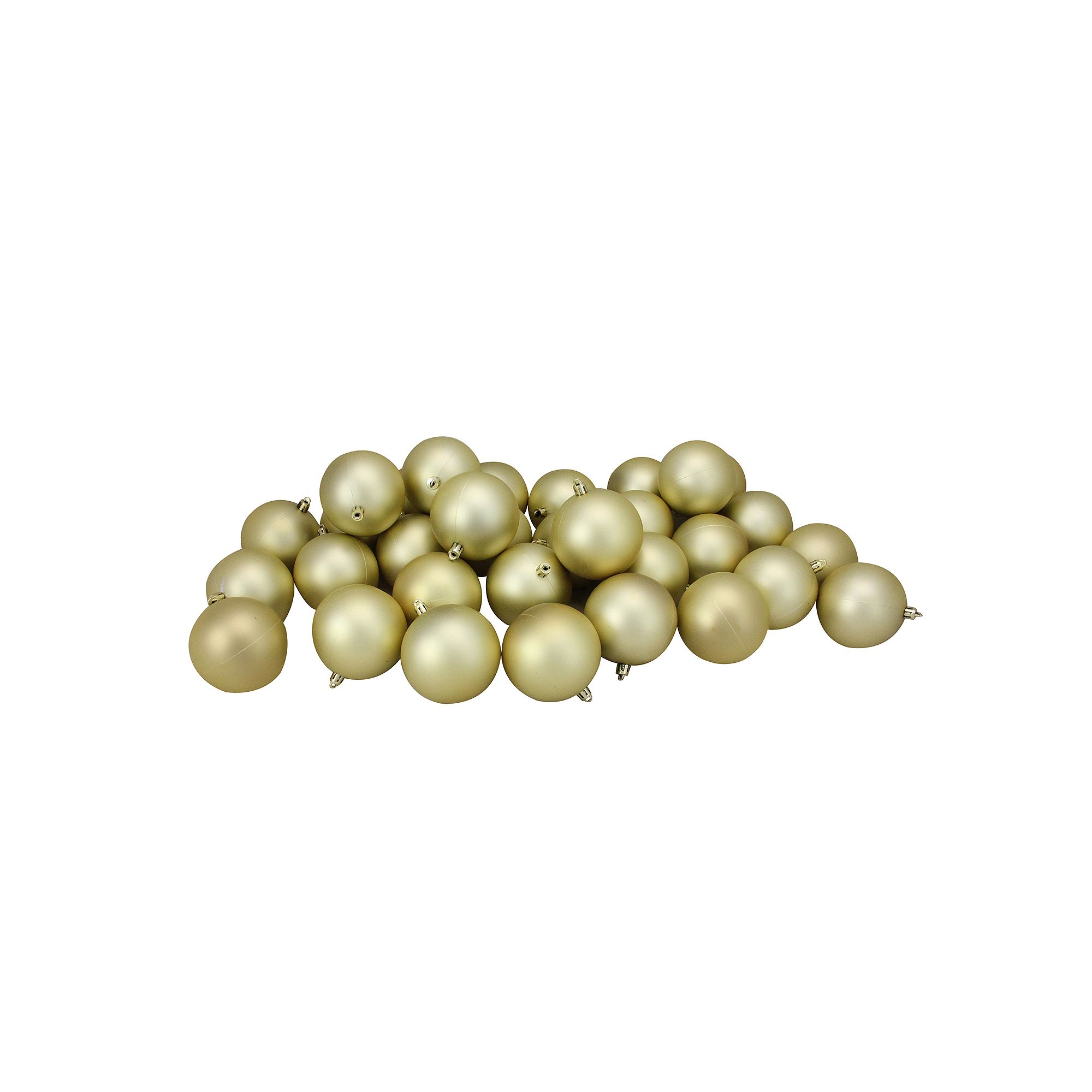 Northlight Seasonal Matte Champagne Gold Shatterproof Ball Christmas Orname