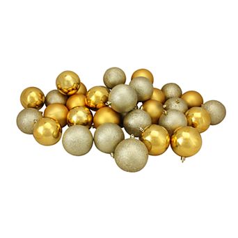 Northlight Seasonal Gold Shatterproof Ball Christmas Ornament 32 pc Set