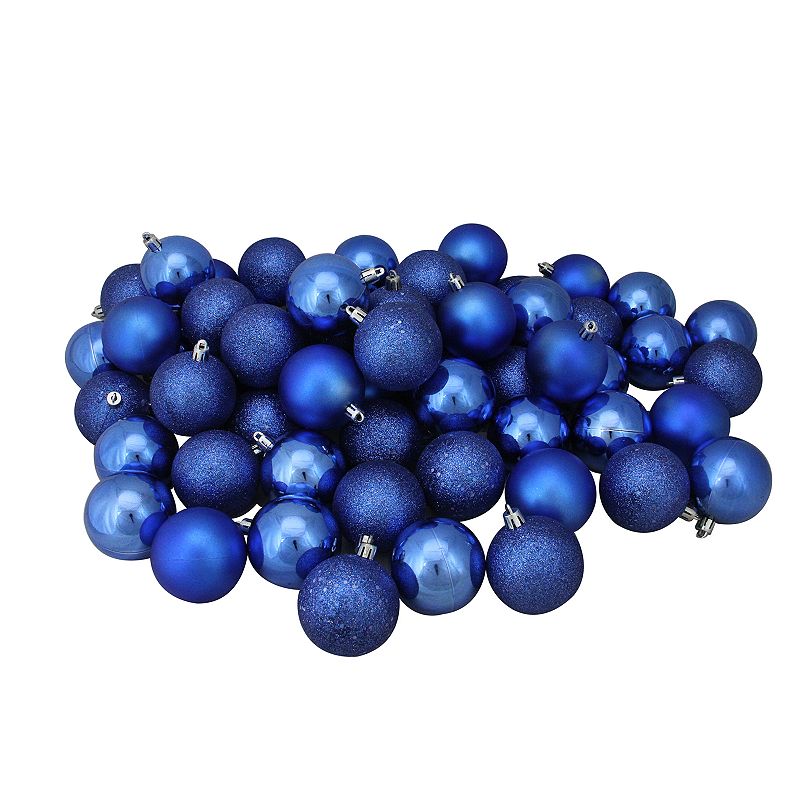 60ct Lavish Blue Shatterproof Christmas Ball Ornaments