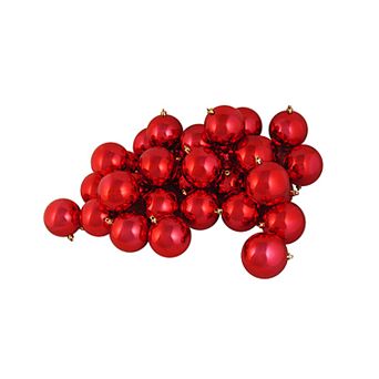 Northlight Seasonal Shiny Red Shatterproof Ball Christmas Ornament 12 pc Set