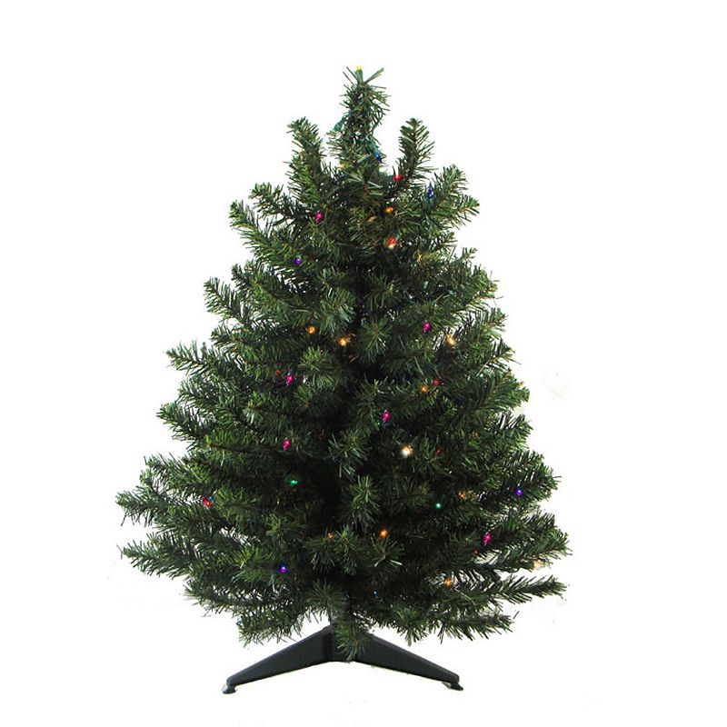 Northlight Seasonal 3-ft. Pre-Lit LED Two-Tone Canadian Pine Artificial Chr