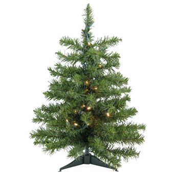2' Pre-Lit LED Two-Tone Canadian Pine Artificial Christmas Tree