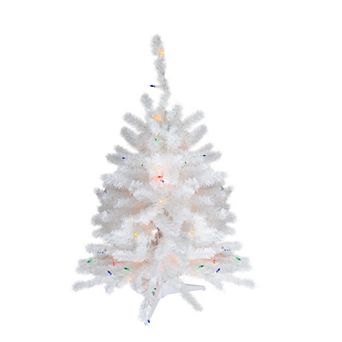Northlight Seasonal 3-ft. Pre-Lit Multi-Colored White Artificial Christmas Tree