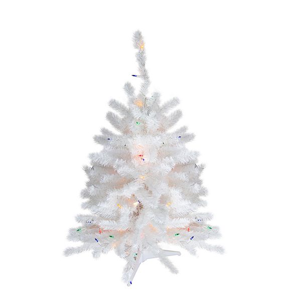 Northlight Seasonal 3 ft. Pre Lit Multi Colored White Artificial