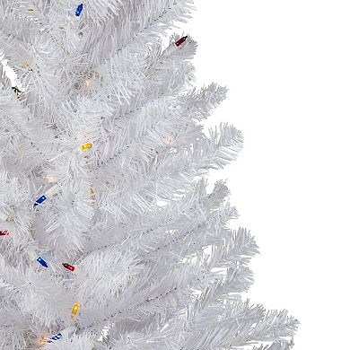 Northlight Seasonal 3-ft. Pre-Lit Multi-Colored White Artificial Christmas Tree