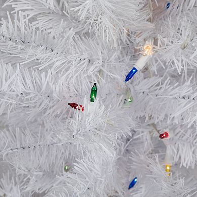 Northlight Seasonal 3-ft. Pre-Lit Multi-Colored White Artificial Christmas Tree